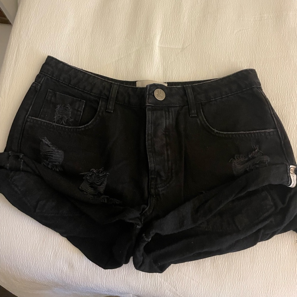 One Teaspoon Bandit jean shorts black denim
